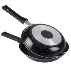 Frigideira Dupla Omeleteira Antiaderente 18Cm Preto Nacional