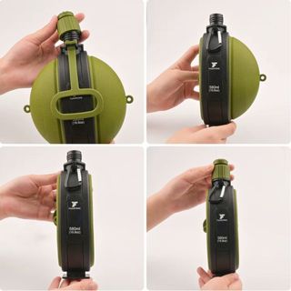 Cantil Garrafa Militar Bússola Dobrável Compacto 580ml