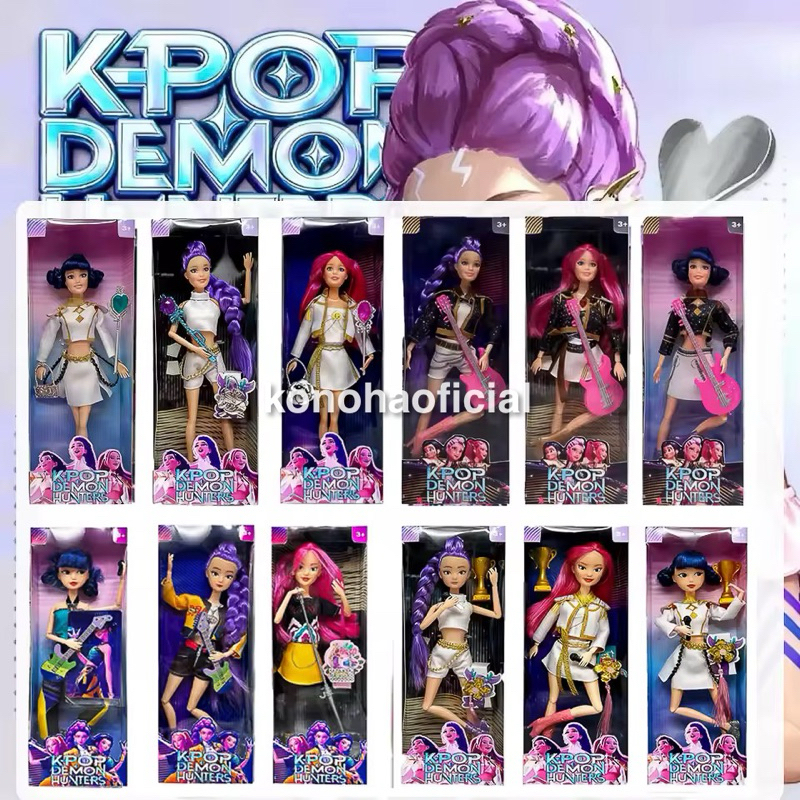 Kpop Demon Hunters Com Bonecos Brinquedos Guerreiras K-Pop Rumi Zoey Mira Coleções De Bonecas Articuladas Móveis