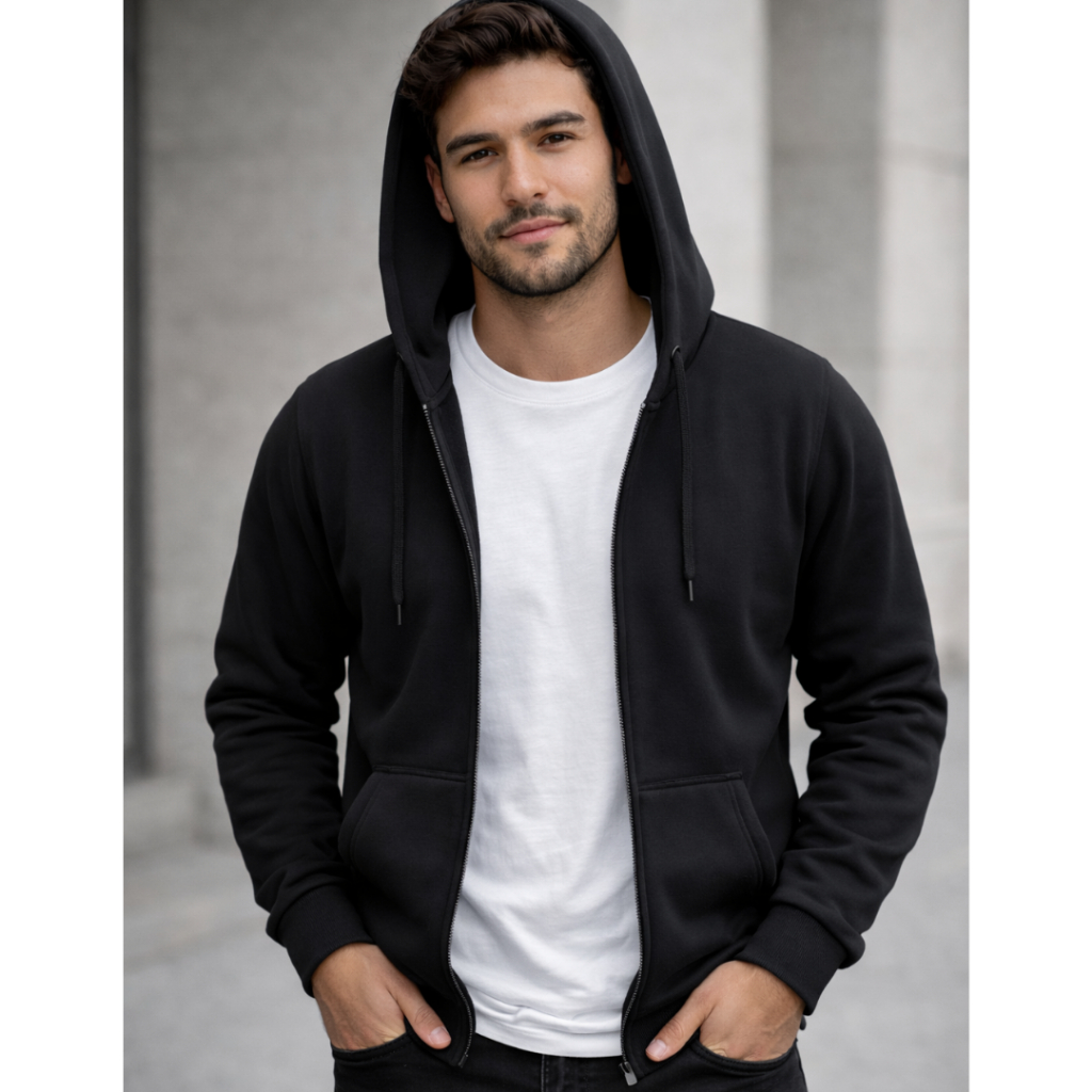 Blusa de Frio Moletom com Ziper Masculino Liso Direta Da Fabrica