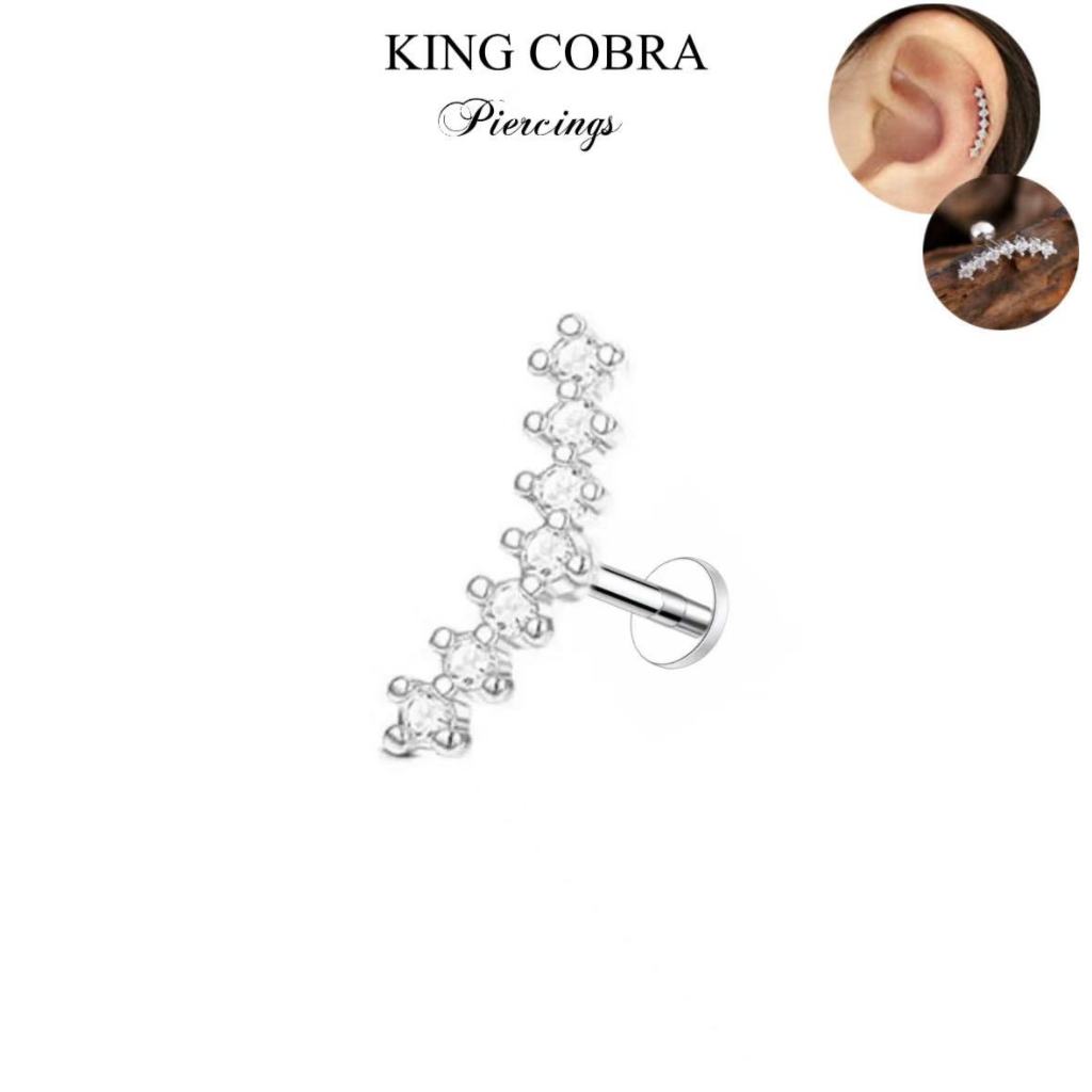Piercing orelha Helix Aço cirurgico inox tragus cartilagem zirconia KB100 em Oferta na Shopee