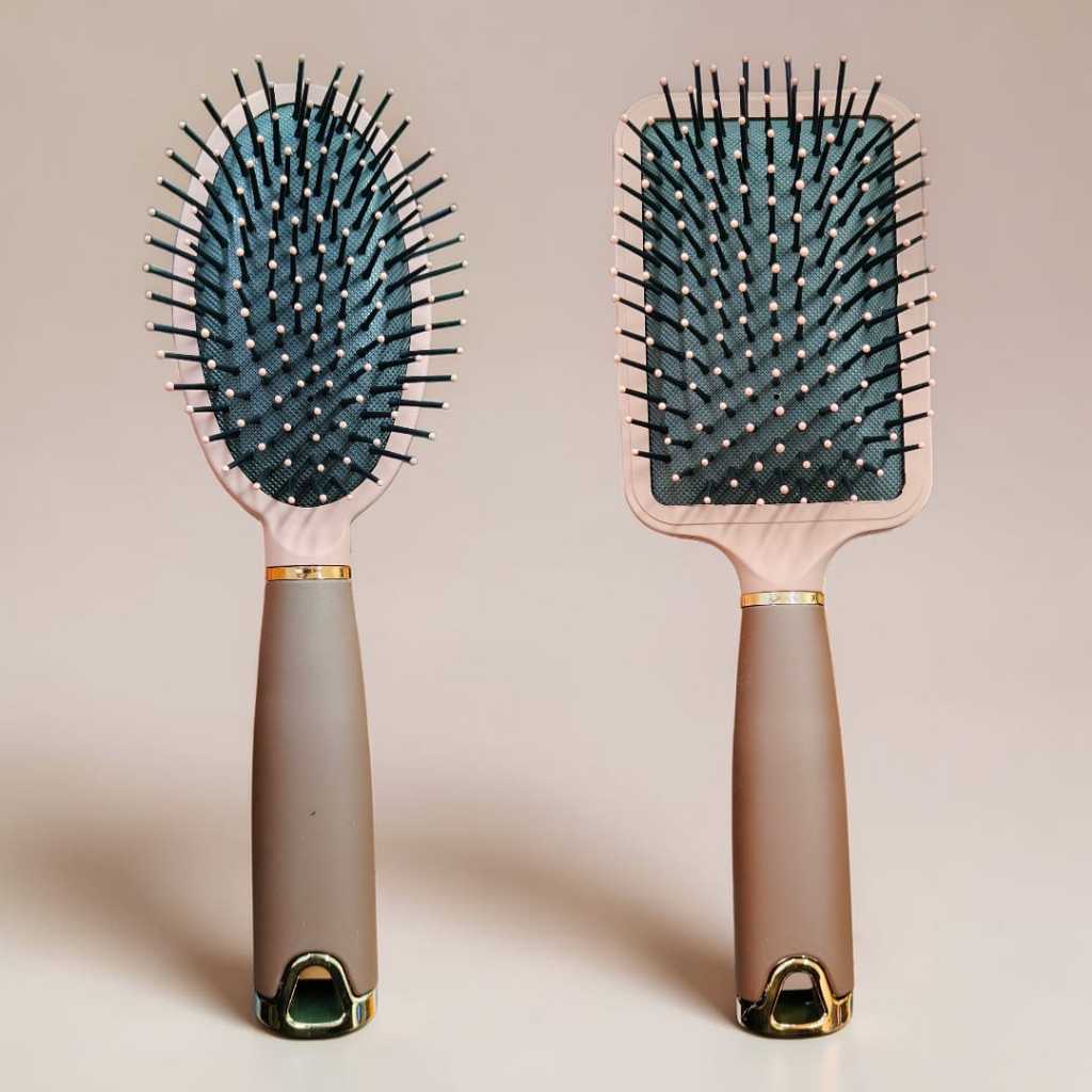 Escova de Cabelo Profissional Cerdas Macias Almofadada Modelo Oval ou Raquete Pente Magico