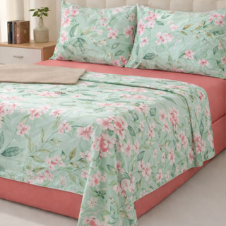 Jogo Lençol 4 Peças Algodão Estampado Cama Casal Box Enxovais Família em Oferta na Shopee