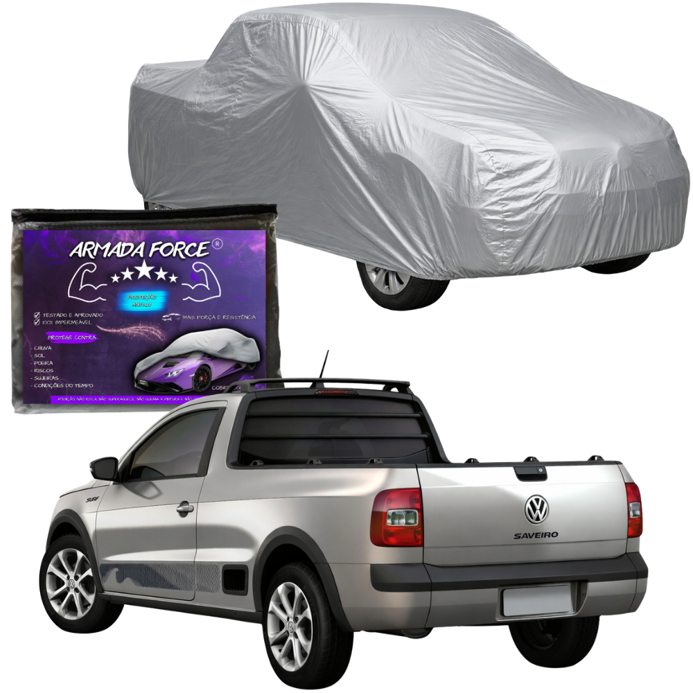 Capa Cobrir Carro VOLKSWAGEN SAVEIRO Com Forro Total Impermeável Sol Chuva Poeira Proteção Anti-UV