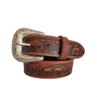 Cinto Infantil 100% Couro Legítimo Fazendinha em Oferta na Shopee