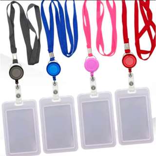 [KIT 1-3-5] Cordão com Porta Crachá Vertical Duplo e Roller Retrátil em Oferta na Shopee