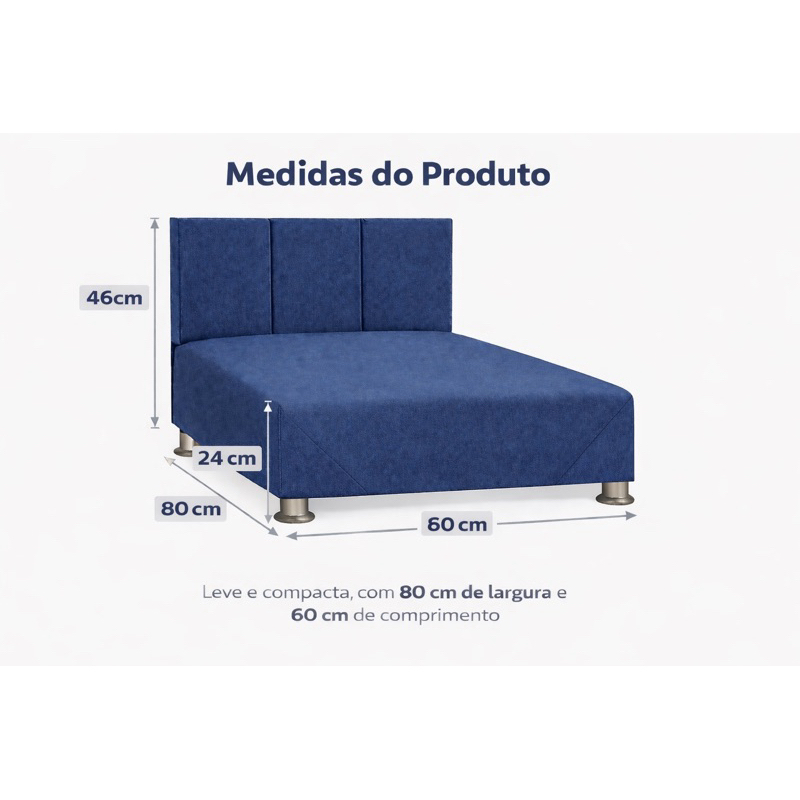 ENVIO IMEDIATO - Cama para Cachorro e Gato Pequeno e Grande 80cm e 60cm Box com Cabeceira em Suede
