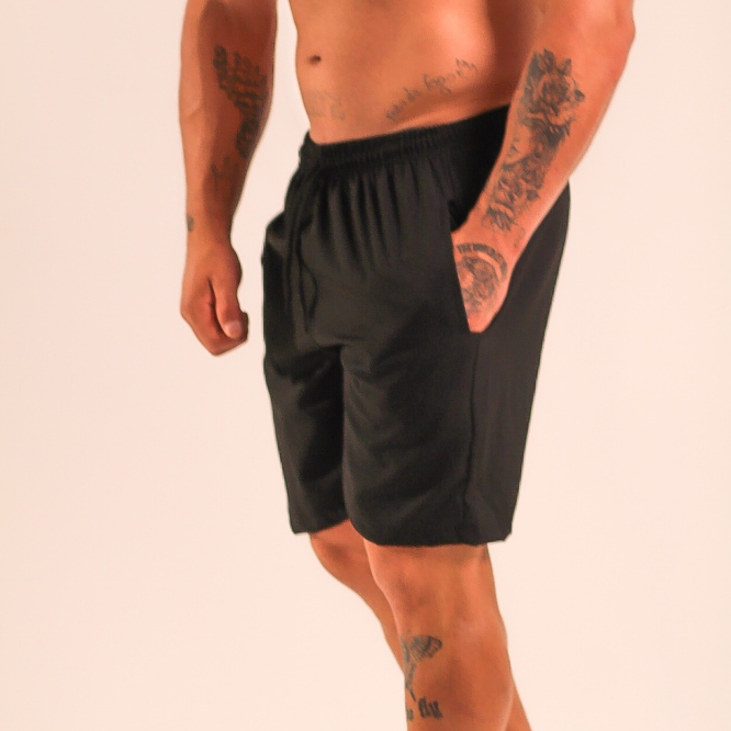 Shorts de Tactel com Elastano Masculino Basico Liso Casual Moda Praia Treino e Academia Bermuda