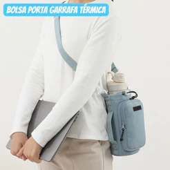 Bolsa Porta Garrafa Térmica com Alça e Bolso para Celular