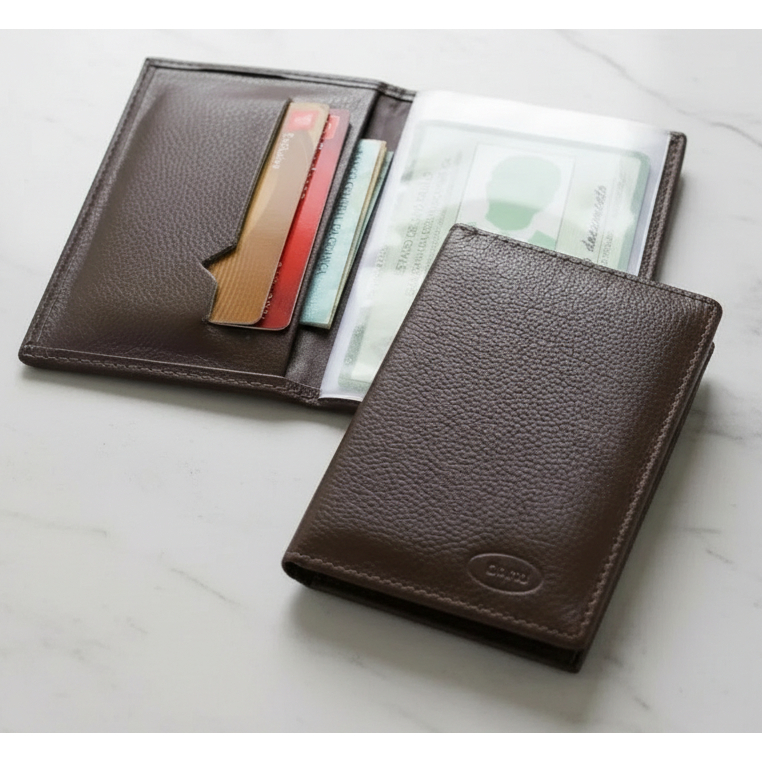 Carteira Porta Documentos Para Carro/moto, Cartões Em Couro Legítimo