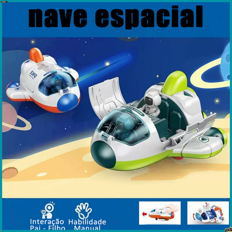 Aventura Espacial Completa: Brinquedo com Nave, Carrinho e Astronauta - Seguro para Crianças a Partir de 3 Anos