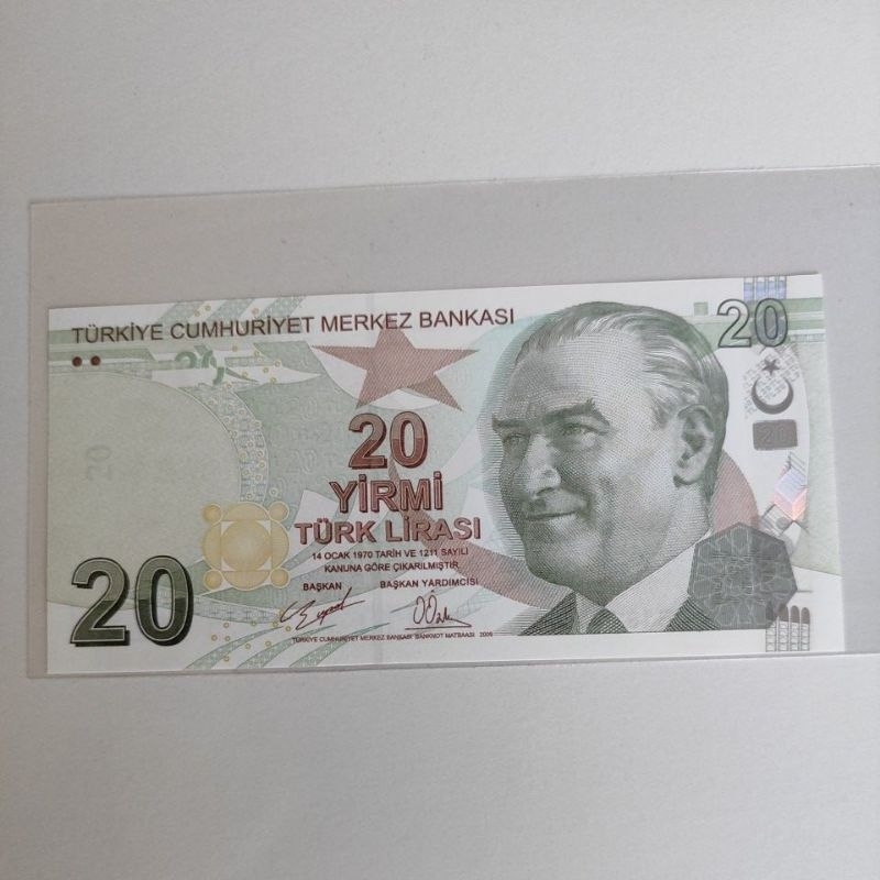 Cédula Turquia 20 Liras (Yirmi Türk Lirasi) - FE (Flor de Estampa)