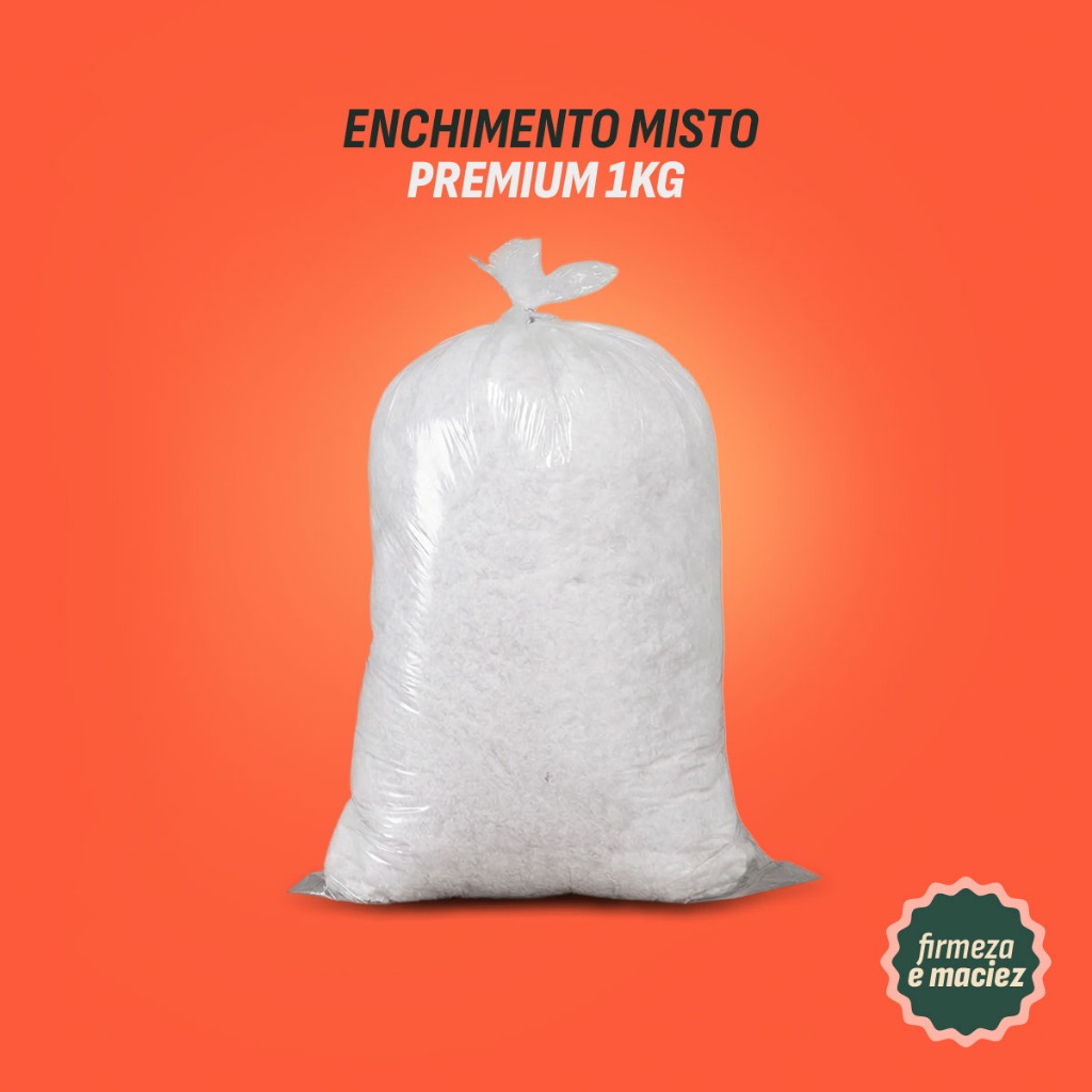 1Kg Fibra + Poliéster 50% Fibra 50% Poliéster Branco, Almofadas, Artesanatos, Cama Pet, Bem Firme