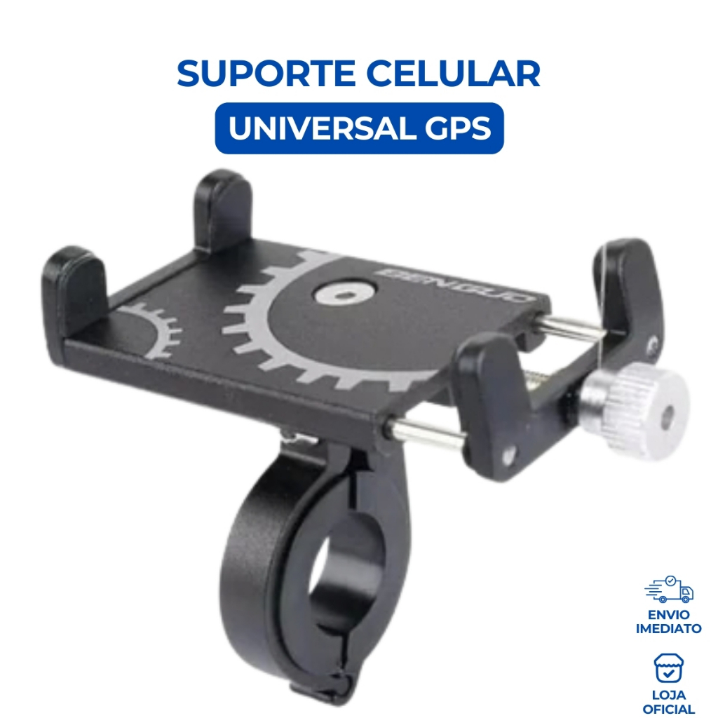 Suporte Celular Alumínio Bicicleta Moto Gps Universal Premium em Oferta na Shopee