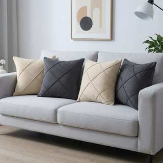 Kit 4 Capas de Almofadas para Sofá Premiun Suede Decorativo Casa Sala Quarto Slim