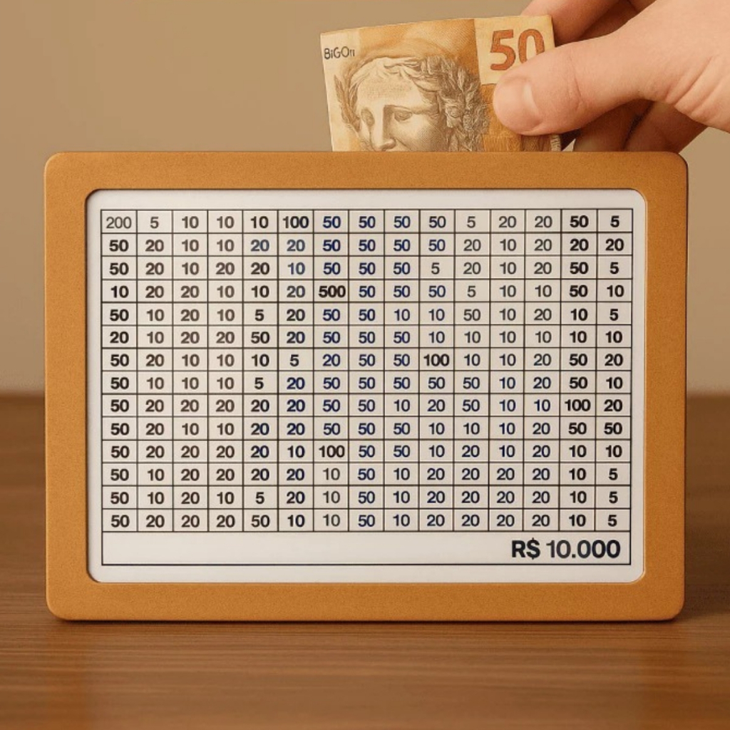 Cofre Desafio 5Mil/10Mil/20Mil Caixa de Dinheiro /MDF / Método Japonês / Poupança / Depósitos em Oferta na Shopee