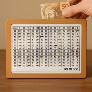 Cofre Desafio 5Mil/10Mil/20Mil Caixa de Dinheiro /MDF / Método Japonês / Poupança / Depósitos em Oferta na Shopee