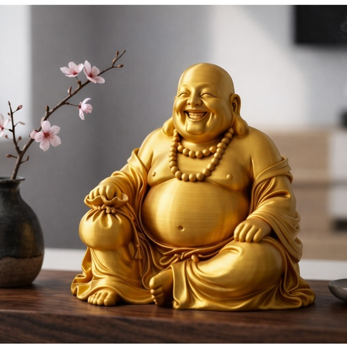 Imagem Buda Decorativo da Prosperidade | Estátua Feng Shui para Sala, Escritório e Decoração