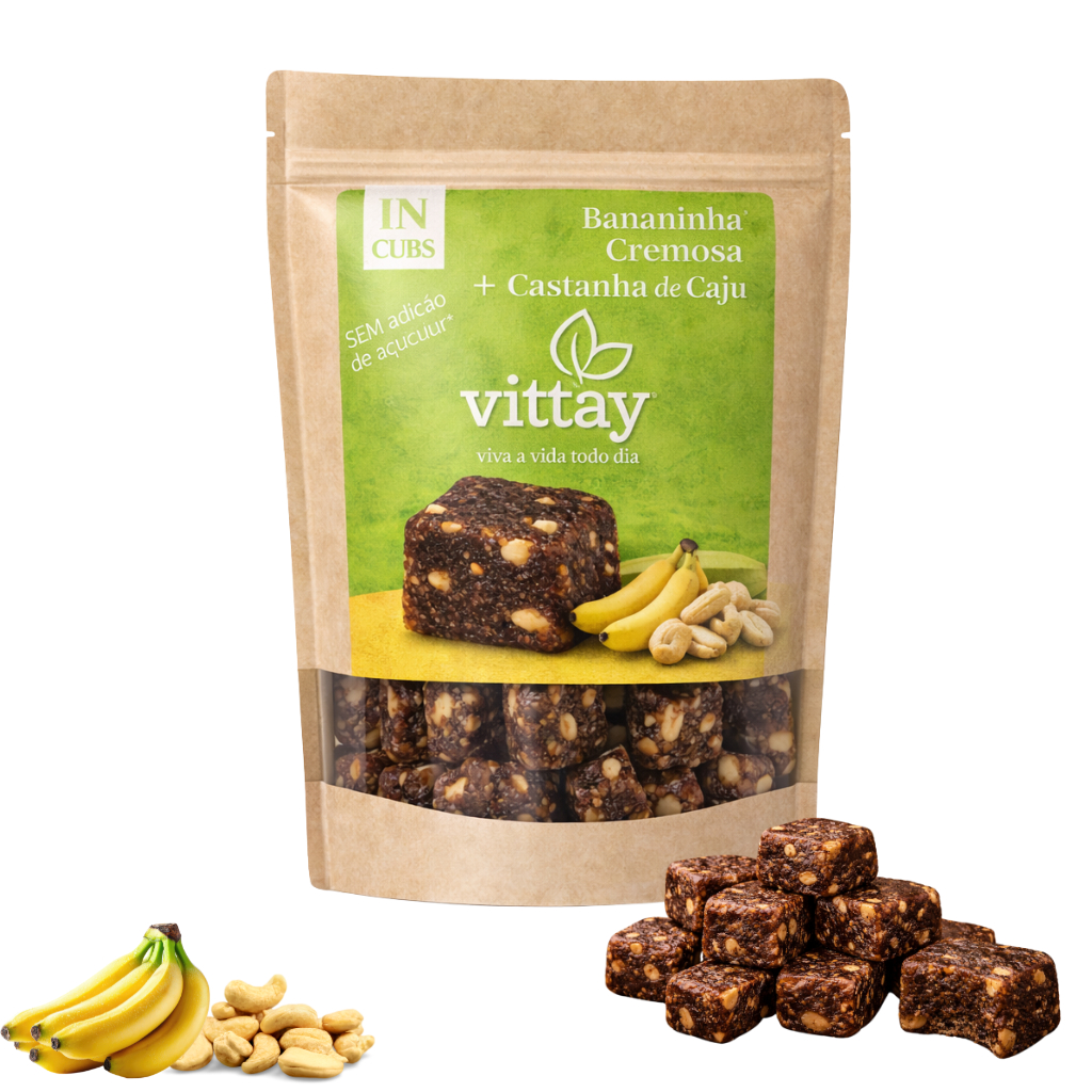 Bananinha cremosa com Castanha de caju Sem adição de açúcar e lactose Vittay - doce de banana INCUBS