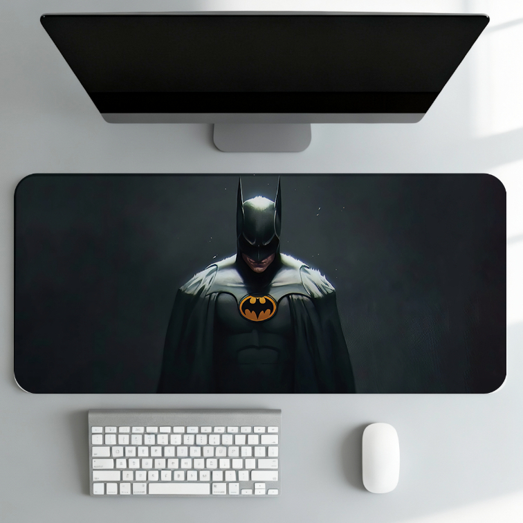 Mouse Pad Gamer Preto Grande Mesa Deskmat  Heróis Batmn Extra Grande Antiderrapante Premium Qualidade