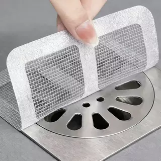 Adesivo Protetor de Ralo Descartável com Tela Filtro Anti Entupimento Anti Insetos Banheiro Cozinha 