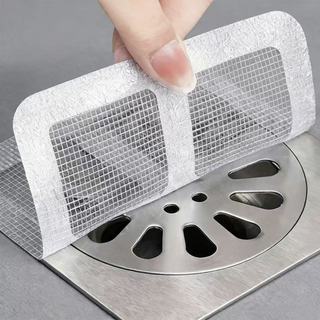 Adesivo Protetor de Ralo Descartável com Tela Filtro Anti Entupimento Anti Insetos Banheiro Cozinha Multiuso