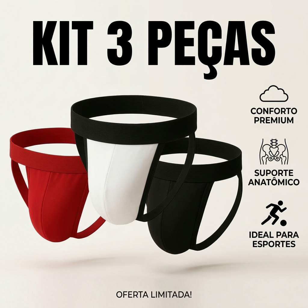 Kit 3 Jockstrap Masculino Anatômico – Conforto + Estilo + Liberdade em Oferta na Shopee
