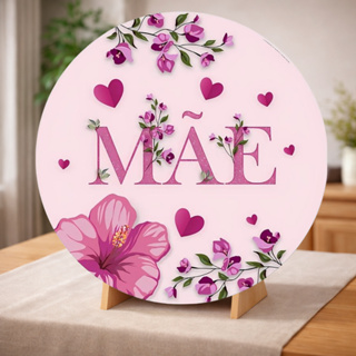 Capa Painel Redondo Mesa Feliz Dia das Mães Sublimado Elástico 50×50Cm em Oferta na Shopee