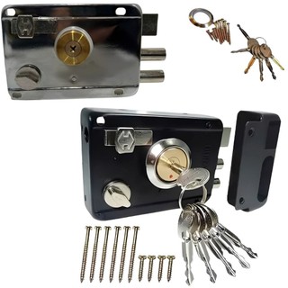 Fechadura Anti Furto Chave Com Trava Sobrepor Para Porta Portão