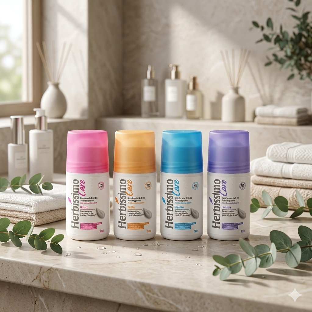 Kit 4 itens - Desodorante Antitranspirante Roll-On Herbíssimo Care 50Ml