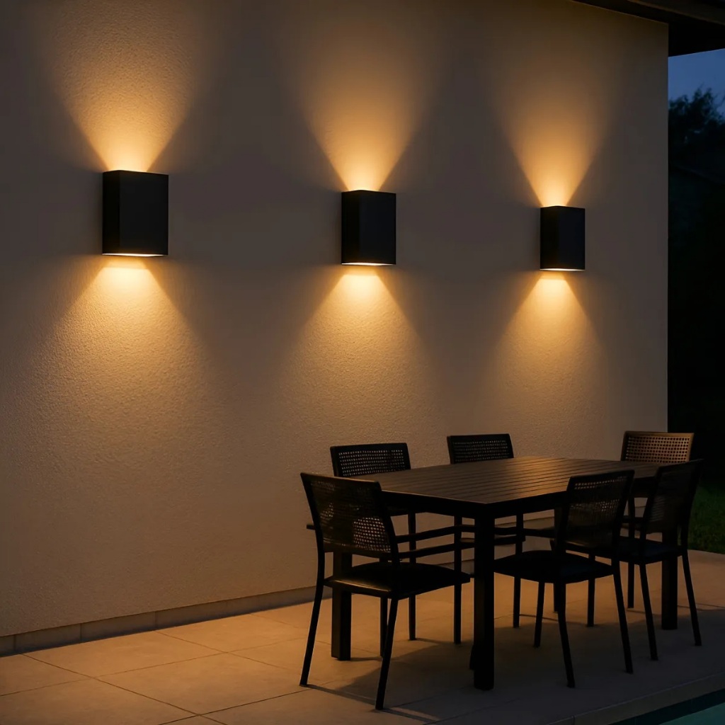 Luminária Led Arandela Luz Branco Quente Externo Interno Em Alumínio Preta