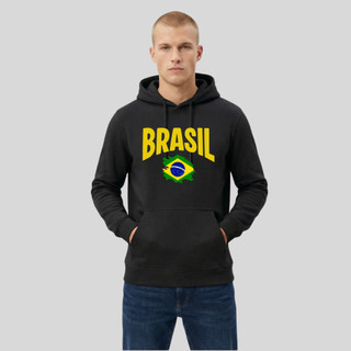 Moletom Masculino Blusa de Frio Feminina Canguru Capuz Brasil top