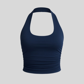 Cropped Feminino Suplex Frente Única Franzido Ajustado ao Corpo Moda Academia Fitness