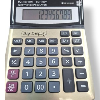 Calculadora de Mesa 12 Digitos Big Display Visor Tecla Grande 14x19cm Profissional Loja Balcão Comércio Escritório