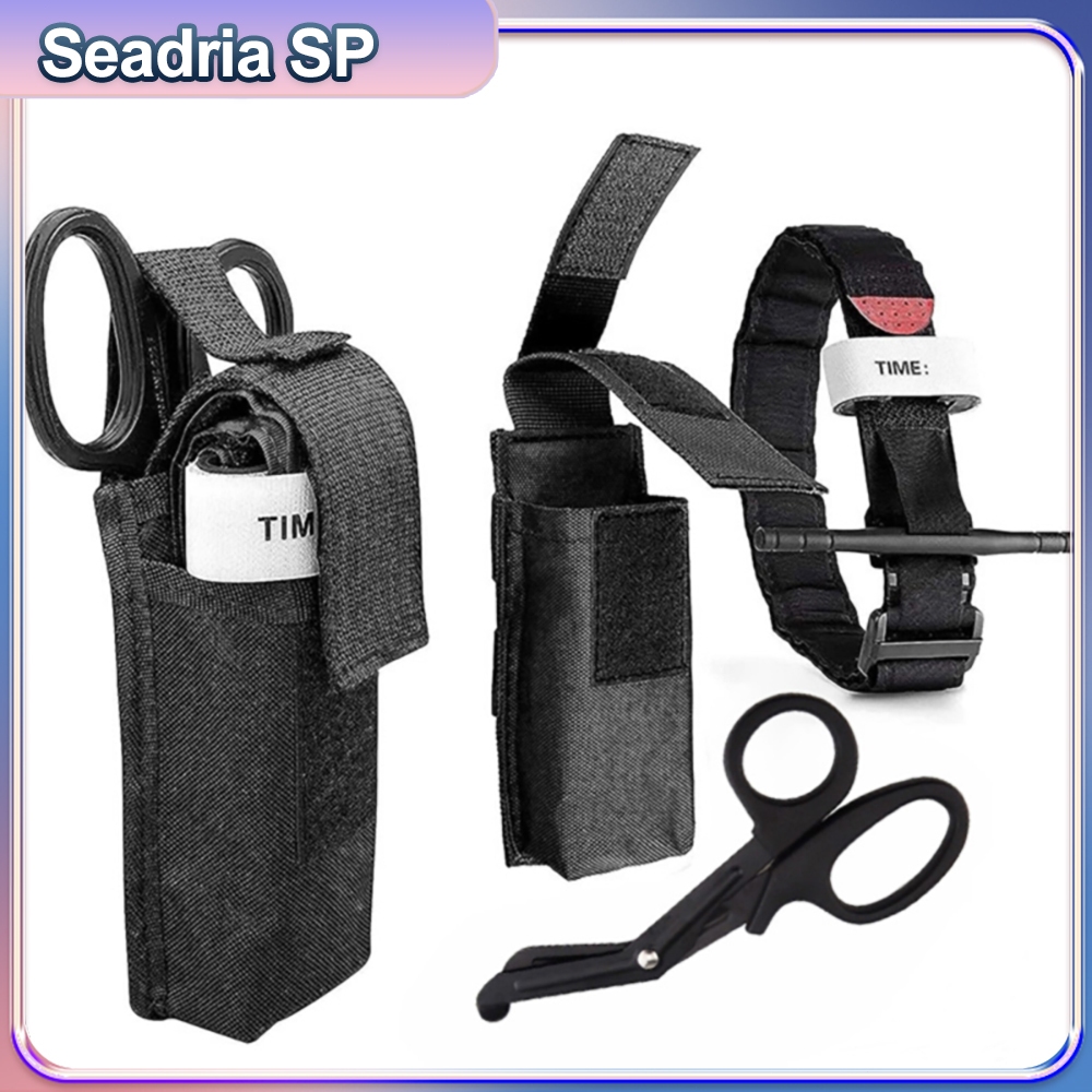 Torniquete Tático CAT + Kit Médico MOLLE - Com Tesoura Pequena para Emergências Médicas em Oferta na Shopee