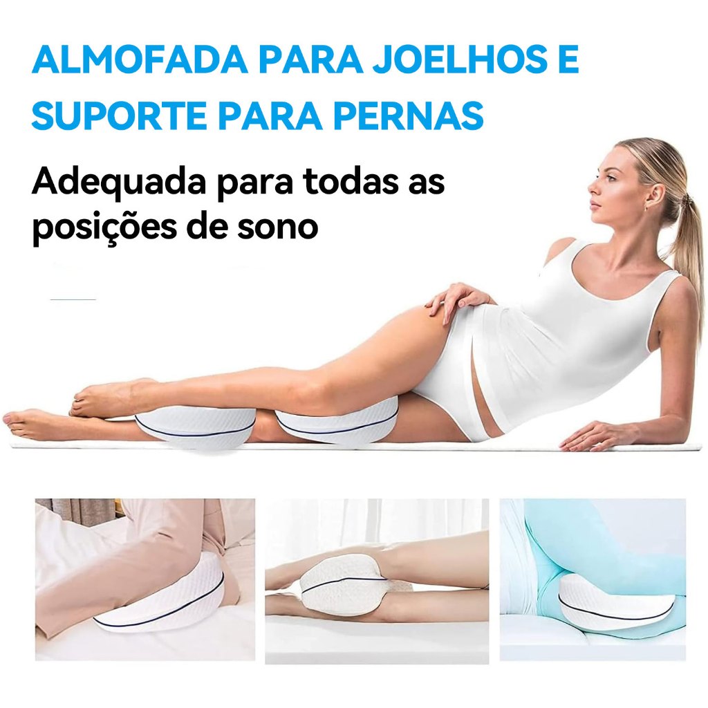 Almofada Ergonômica Para Pernas e Joelhos Alinhamento de Coluna Leg Pillow Travesseiro Ortopédico