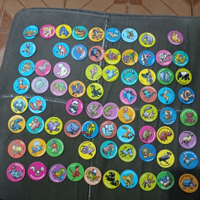 Tazos animais em extinção do Ping Pong - Coleção zaps de 1998