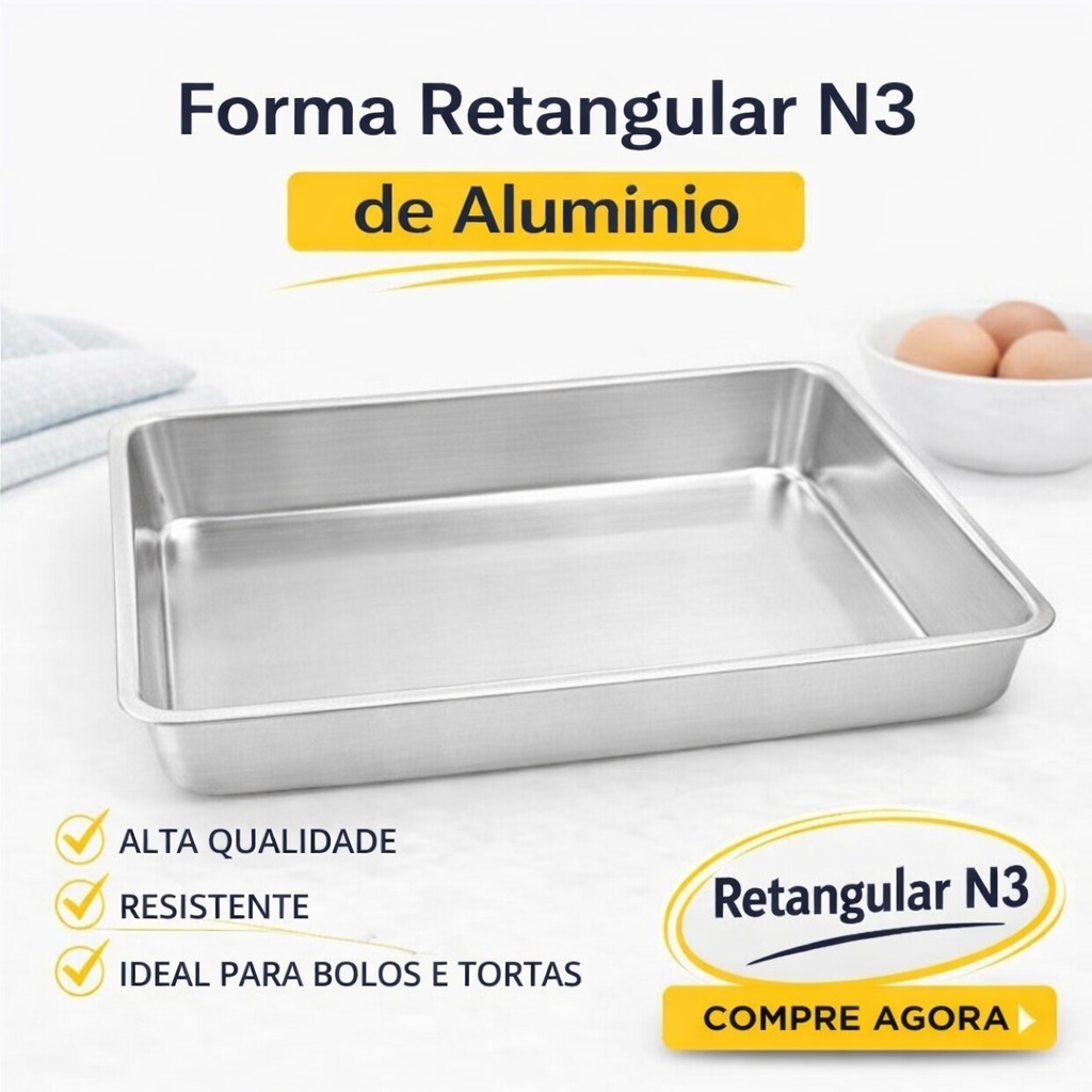 Assadeira Retangular 35x25 Nº3 Em Alumínio Decoração