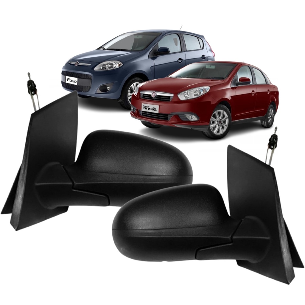 Par Retrovisor Palio Attractive 2012 / 2017 Grand Siena 4 Portas Controle Manual