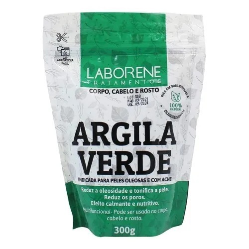 ARGILA VERDE CORPO,CABELO E ROSTO LABORENE 100G
