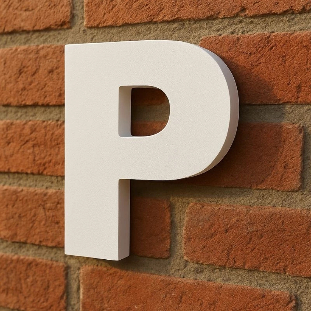 Letra em PVC Expandido 10mm Arial Black 20cm Altura Branco