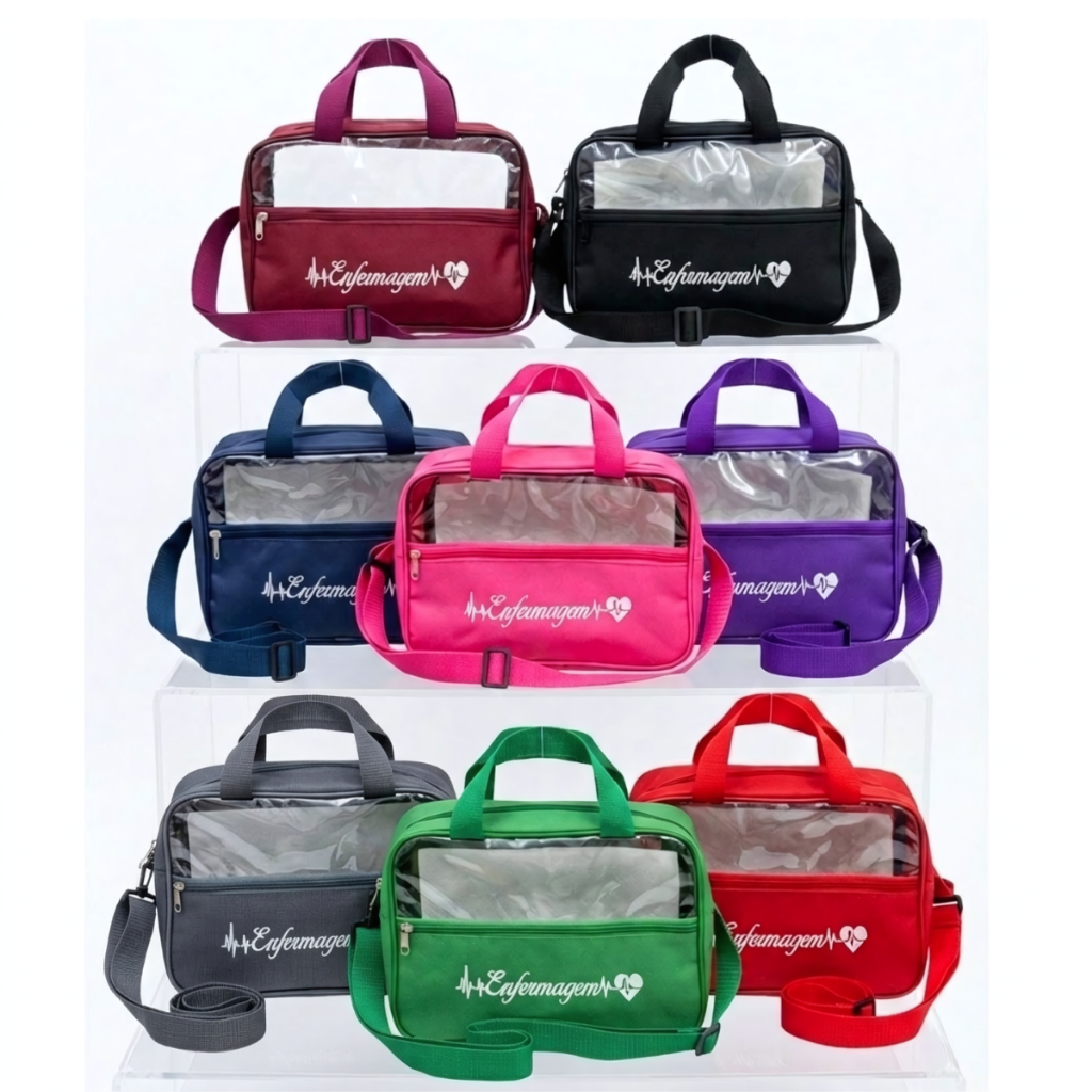 Bolsa Profissional de Enfermagem Bordada – Tradicional com Alça e Zíper Resistente em Oferta na Shopee