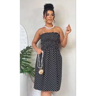 Vestido Midi Lastex com Alcinha Ajustável – Veste 36 ao 50 Plus Size Confortável. Promoção em Oferta na Shopee