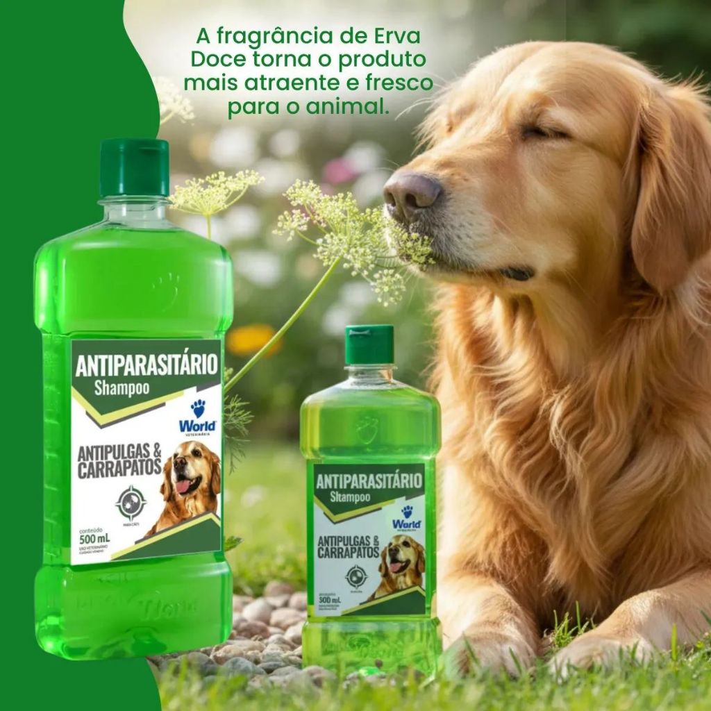 Shampoo Para Cães Antipulgas e Carrapatos Dugs 500ml World