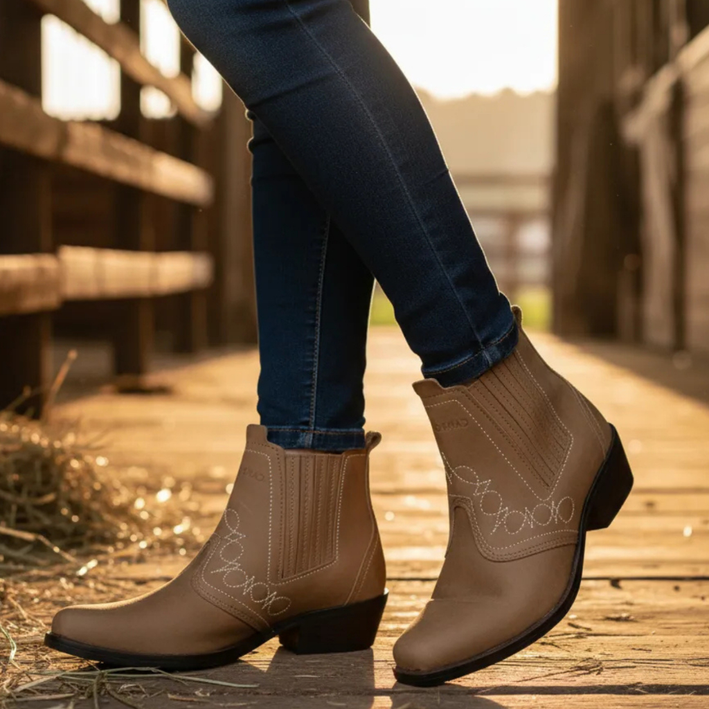 Bota Feminina Estilo Country Agro Agronegocio Agronomia Balada Show Sertanejo Botina Mulher Moça Menina Botinha 3636