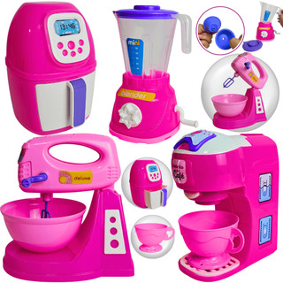 Kit Cozinha Infantil de Brinquedo Modelo Novo Eletrodomésticos Utensílios C/ 6 peças Aces…
