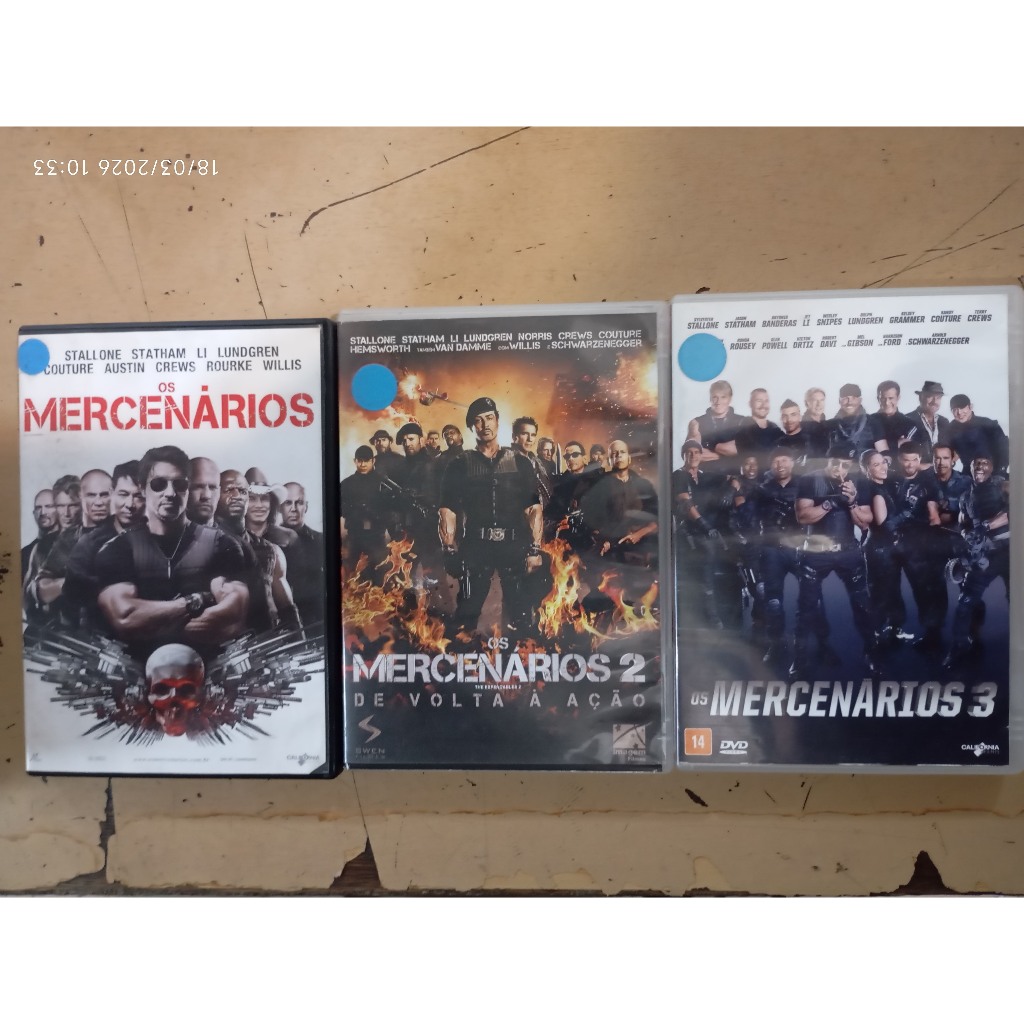 Dvd Coleção Os Mercenarios (1,2,3) - Sylvester Stallone
