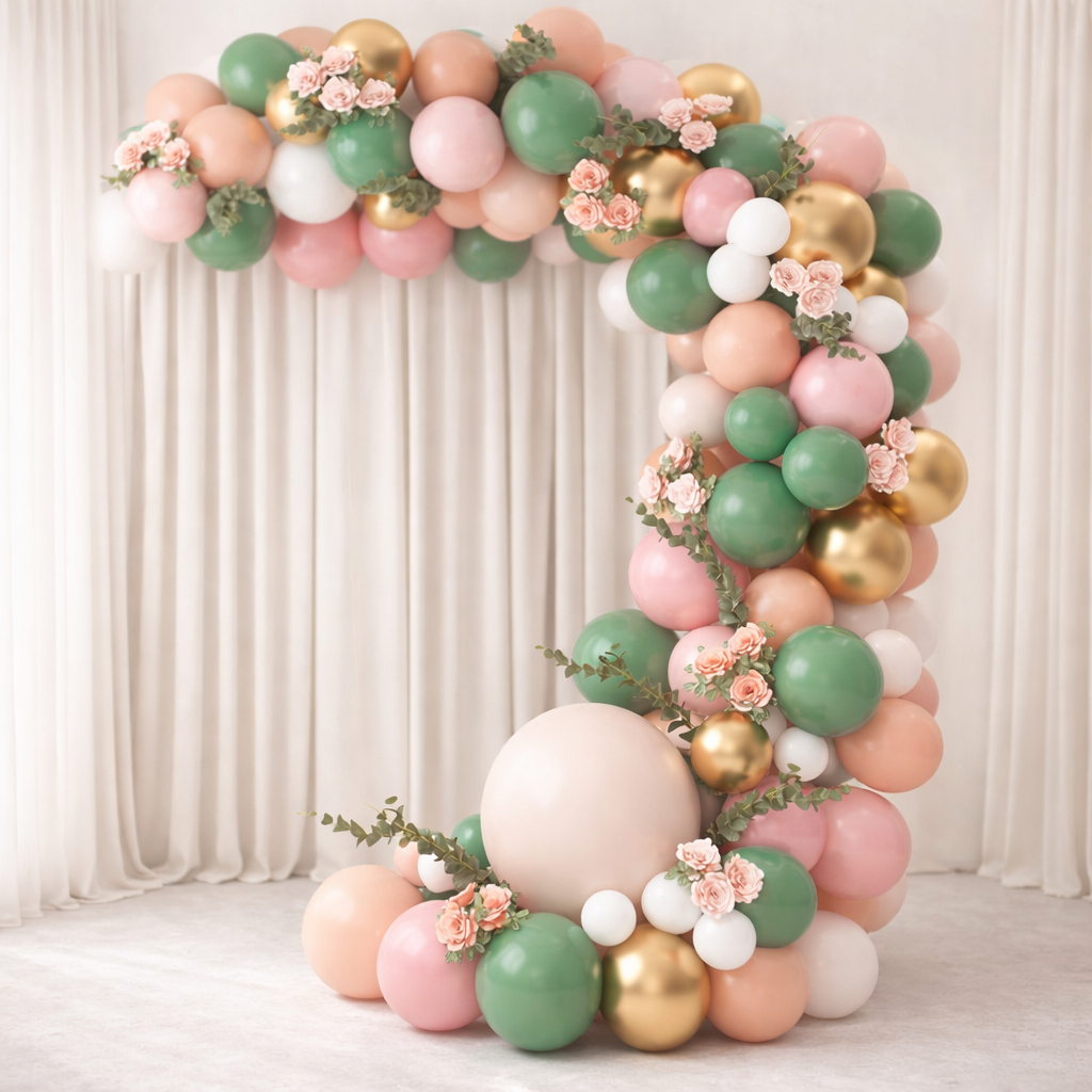 Kit Balão Verde Militar + Rose Rosa + Dourado + Branco Arco Desconstruido Festa em Oferta na Shopee