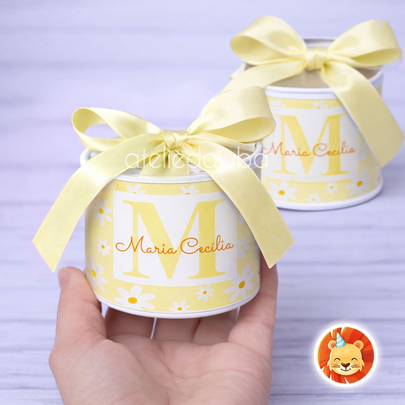 Kit Mini Tubolata Personalizada Jardim Margaridas Delicada 5x6 cm - TODOS OS TEMAS