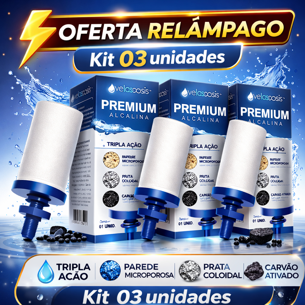 03 Velas Para Filtro De Barro Tripla Ação PREMIUM ALCALINA Para Todos Os Filtros - ENVIO IMEDIATO em Oferta na Shopee